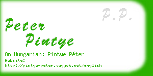 peter pintye business card