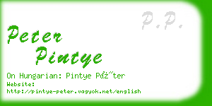 peter pintye business card